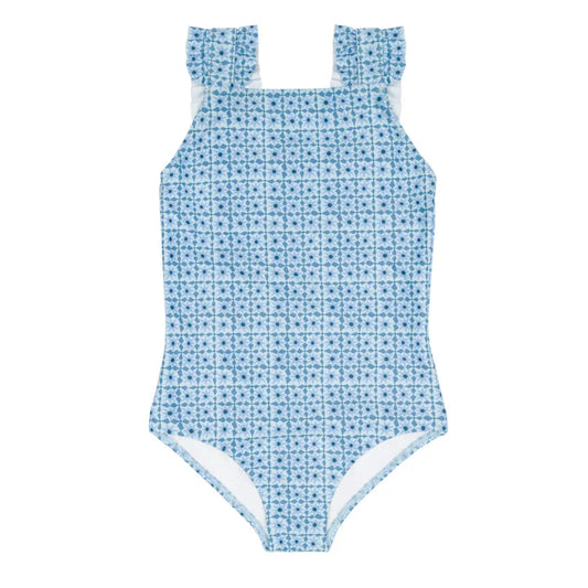 Minnow Girls Starburst Ruffle Strap One Piece