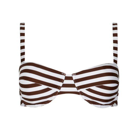 Minnow Womens Brown Stripe Bikini Top