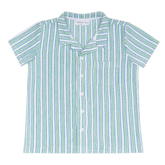 Minnow Boys Tamarin Stripe French Terry Button Up