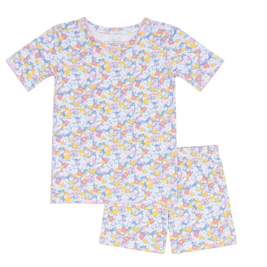 Minnow Girls Jasmine Blossom Shirt and Short Pima Pajamas Set