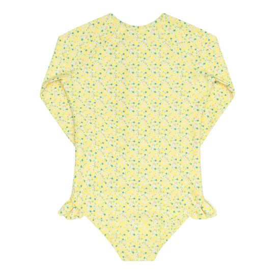 Minnow Girls Petite Fleur Front Zip Rashguard One Piece