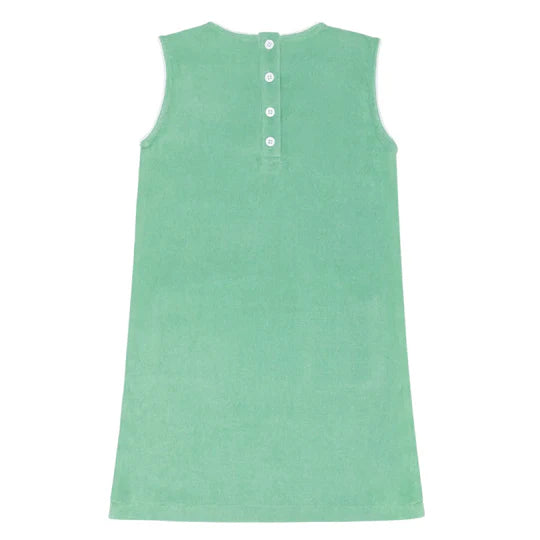 Minnow Girls Gustavia Green French Terry Simple Dress