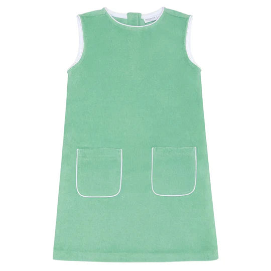 Minnow Girls Gustavia Green French Terry Simple Dress