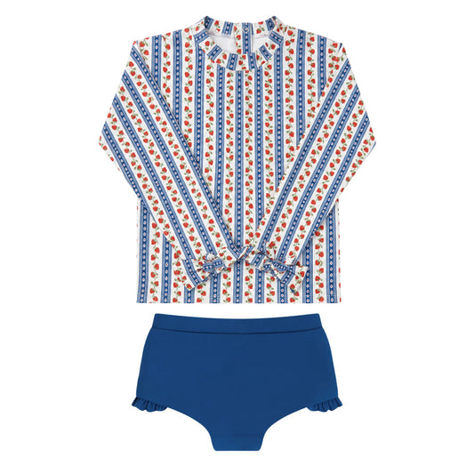 minnow girls strawberry patch rashguard set
