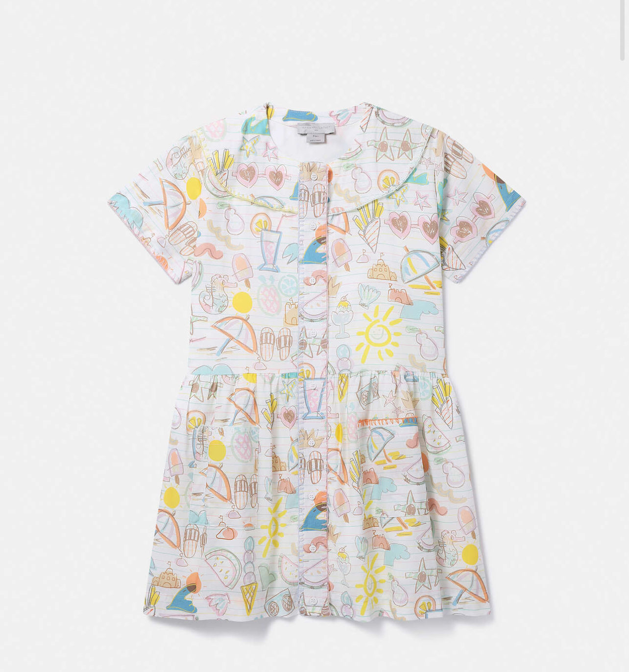 Stella McCartney Girl Short Sleeve Summer Doodles Dress