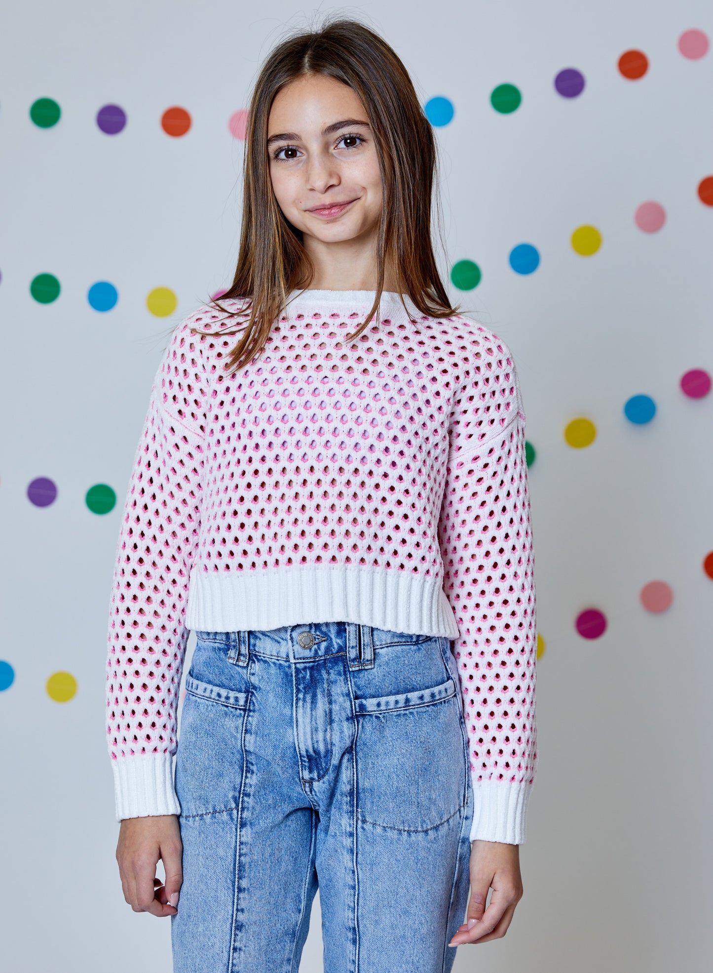 Design History Winter White Pink Undertoned Sweater
