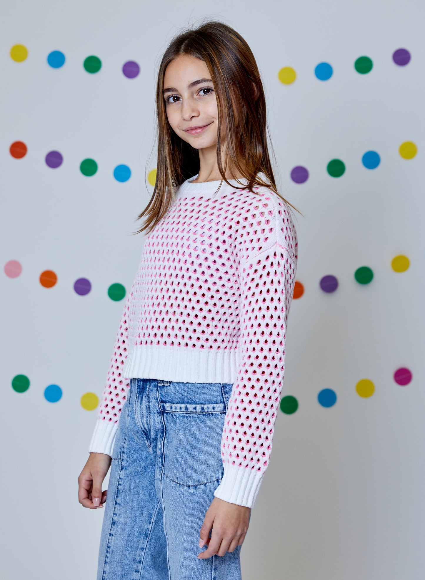Design History Winter White Pink Undertoned Sweater