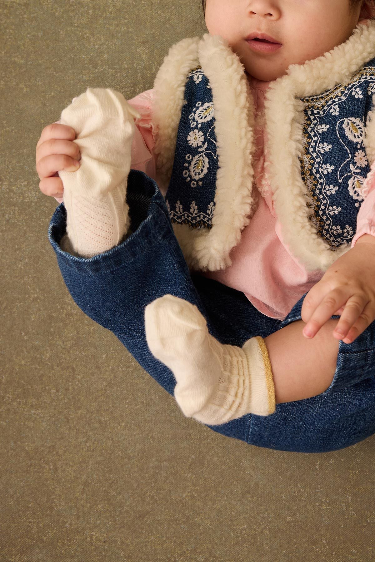 Louise Misha Chatma Socks Cream Lurex