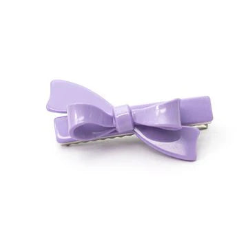 Lilies & Roses Bow Hair Clip - Satin Purple