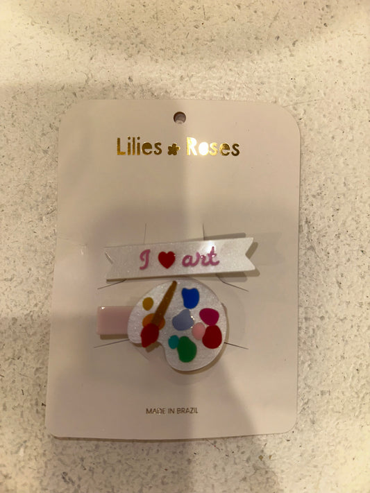Lilies & Roses PAINT PALETTE I LOVE ART HAIR CLIPS