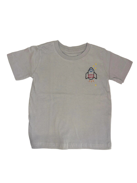 Sweet Olive Street Rocket Ship Tee - Silver