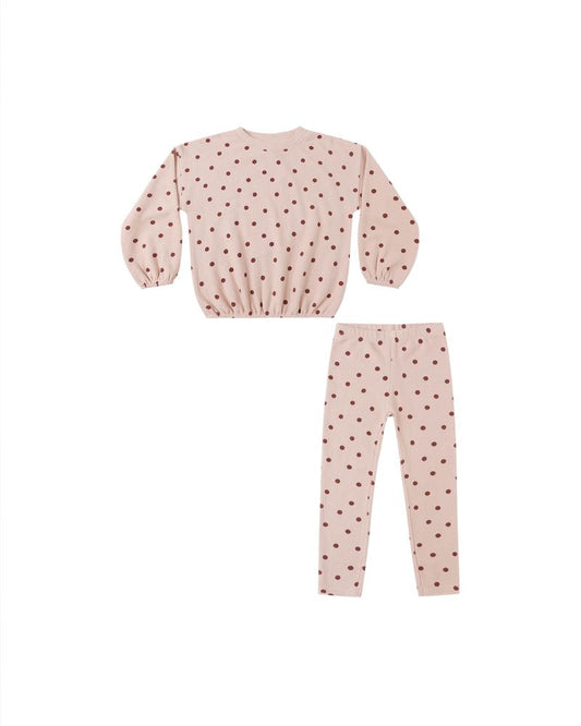 Rylee + Cru Spongey Knit Set Polka Dot