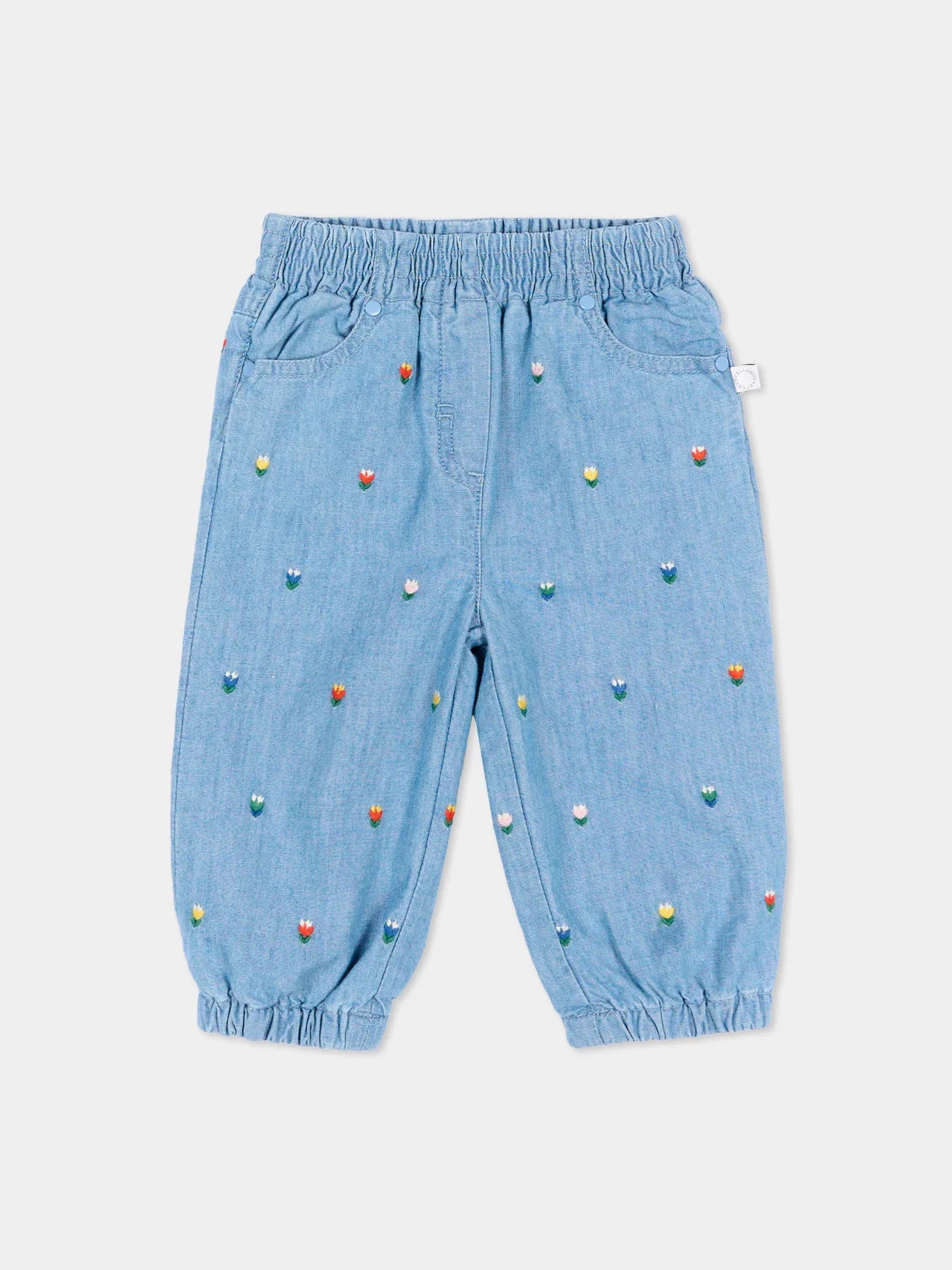 Stella McCartney - Baby Girl Chambray Pants with Tulips