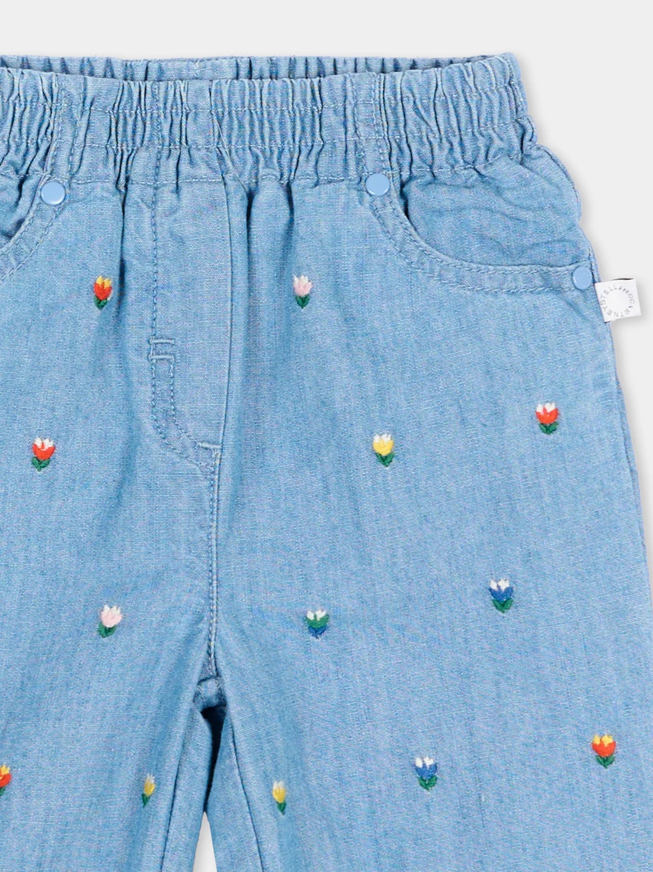 Stella McCartney - Baby Girl Chambray Pants with Tulips
