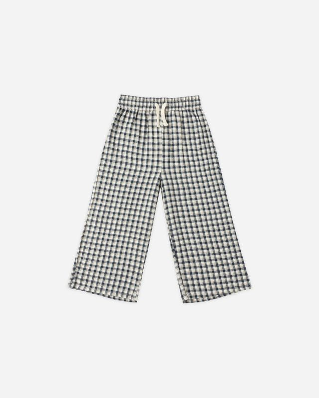 Rylee + Cru Wide Leg Pant Navy Check
