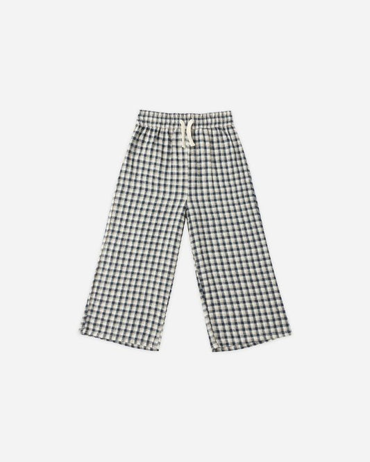 Rylee + Cru Wide Leg Pant Navy Check