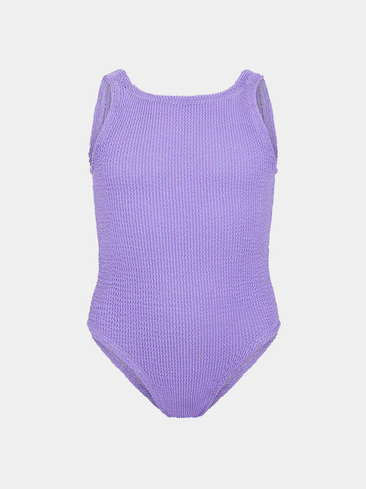 Hunza G Kids Classic Swim Crinkle One Piece - Lilac