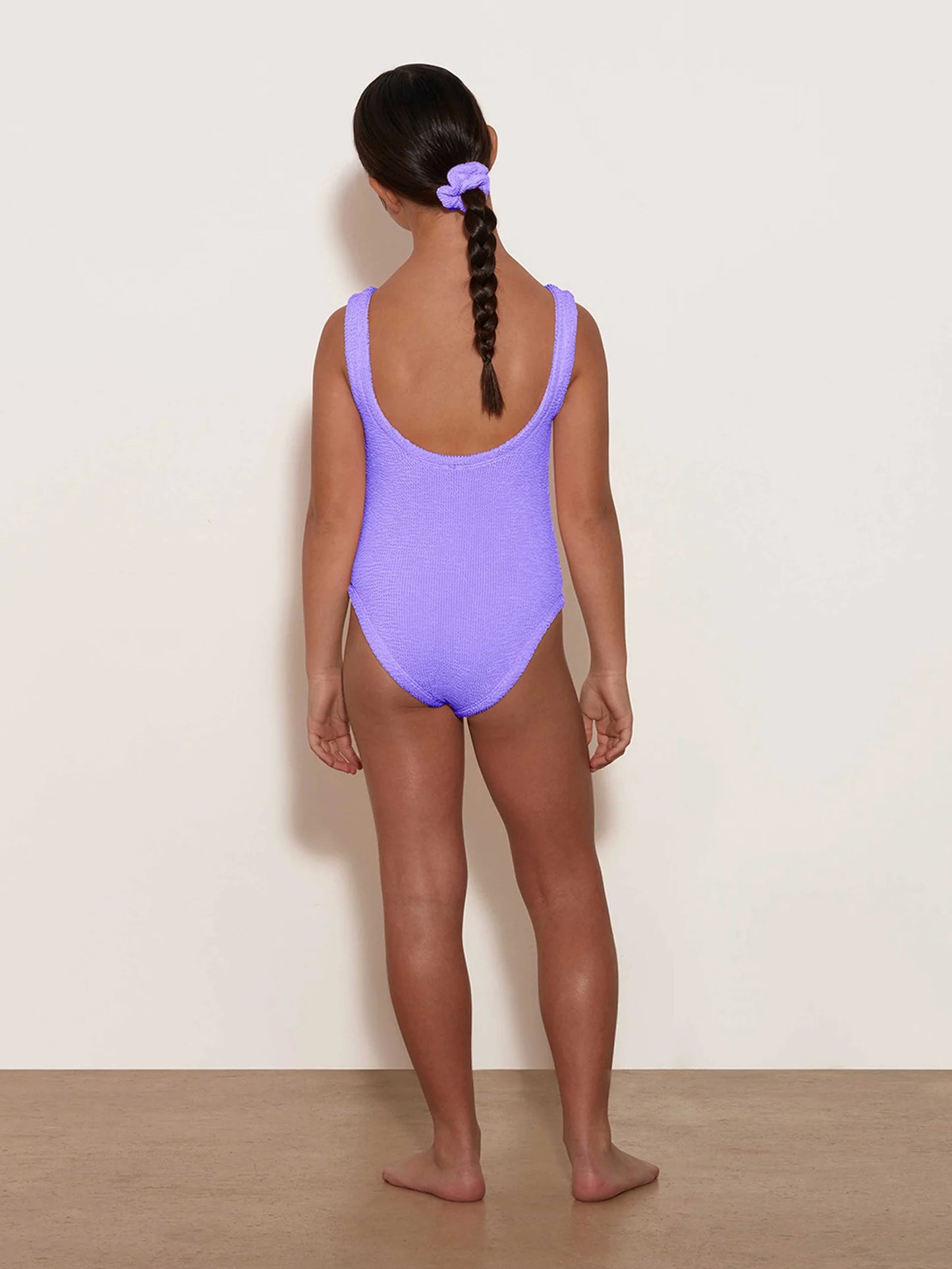 Hunza G Kids Classic Swim Crinkle One Piece - Lilac