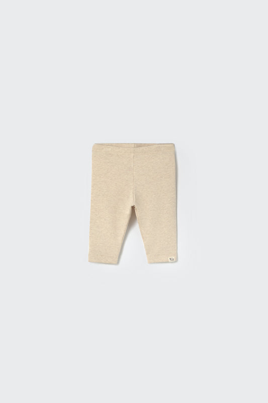 My Little Cozmo Soft Cotton Rib Baby Leggings Stone