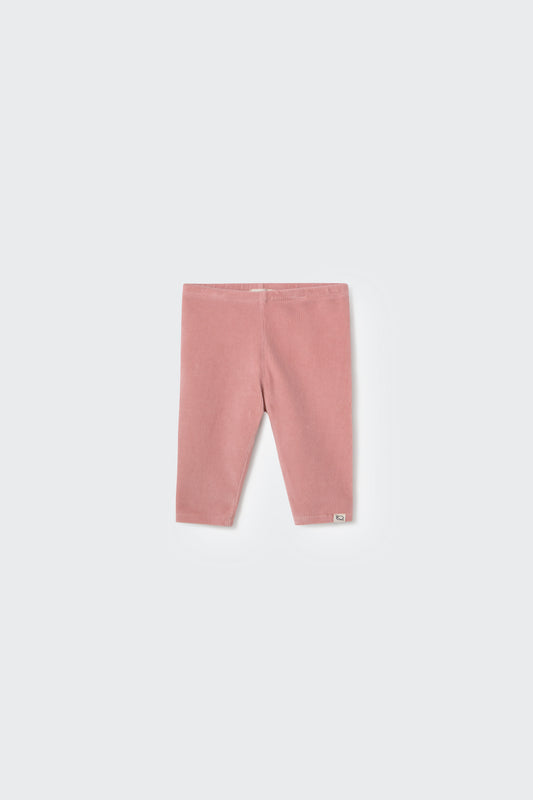 My Little Cozmo Corduroy Velour Knit Baby Leggings Silver Pink