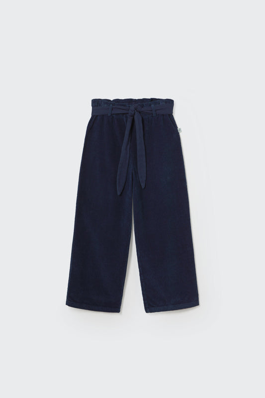 My Little Cozmo Denim Corduroy Wide Pants Navy