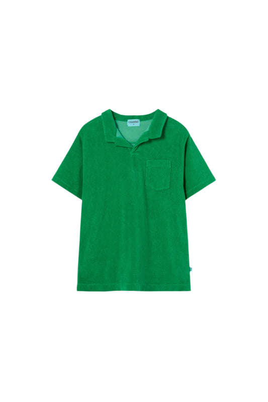 My Little Cozmo Organic Toweling Polo Shirt Grass Green