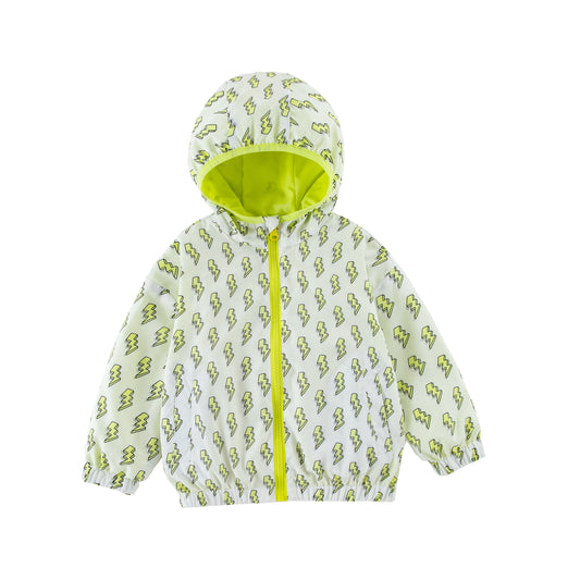 Nova Yellow Lightning Reversible Rain resistant Windbreaker