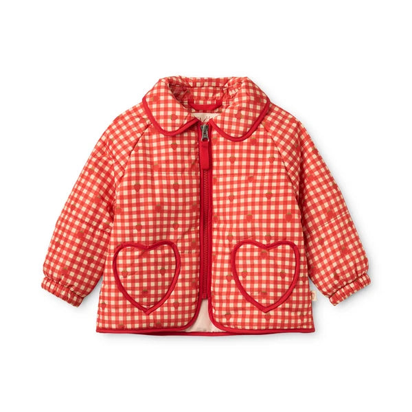 Floss Molly Padded Jacket Red Berry Gingham