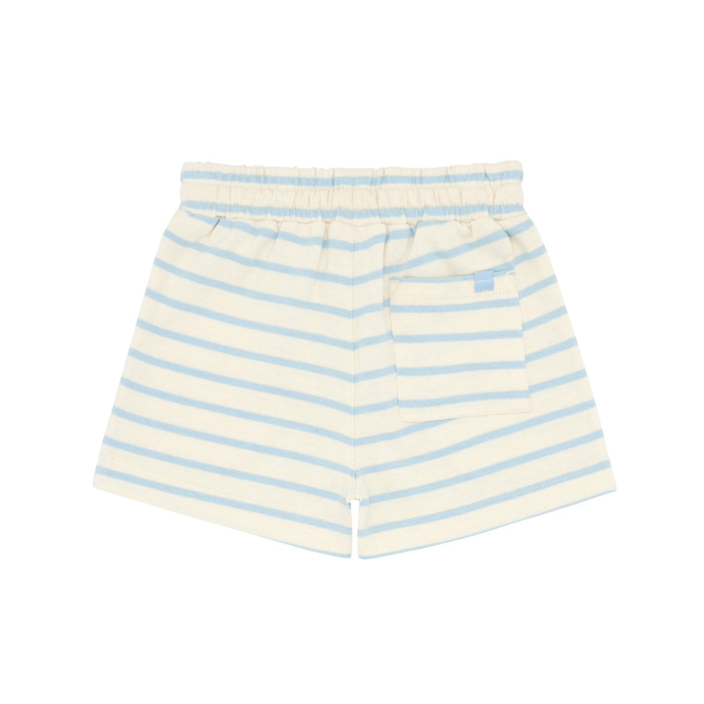 minnow unisex cream and powder blue stripe shorts