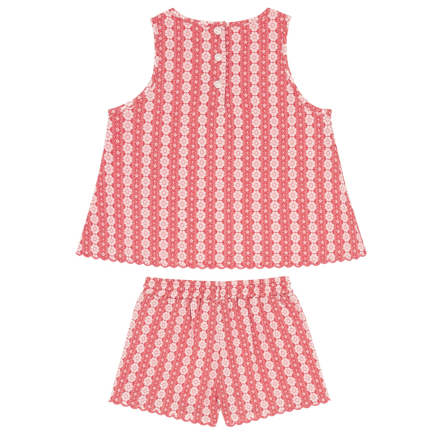 minnow girls regatta red paisley scalloped short set