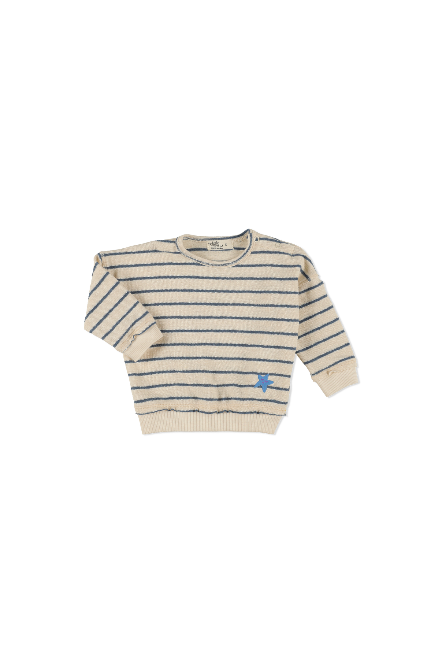 My Little Cozmo Thiago Baby Sweatshirt in Blue Stipes