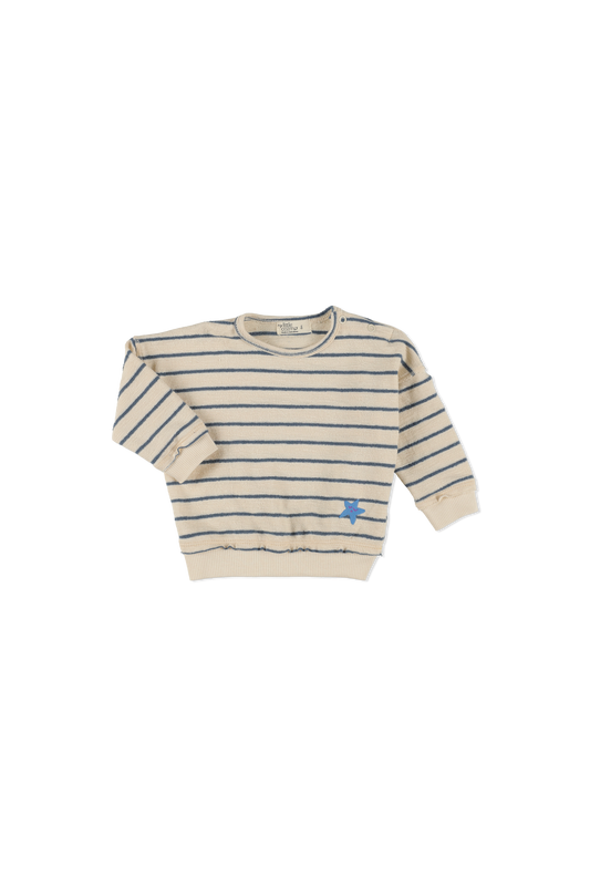 My Little Cozmo Thiago Baby Sweatshirt in Blue Stipes