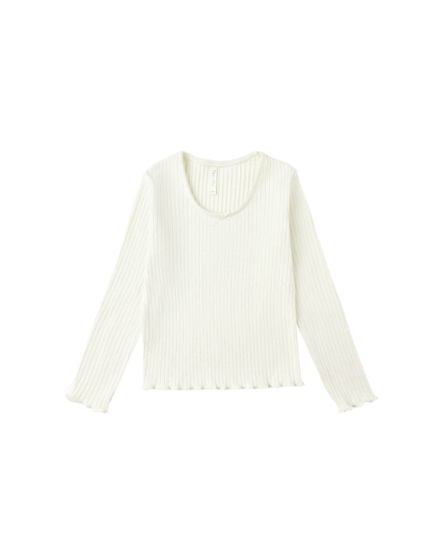 Rylee + Cru Ribbed Long Sleeve Ivory