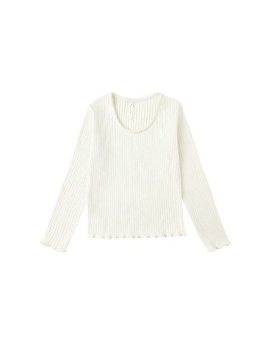 Rylee + Cru Ribbed Long Sleeve Ivory