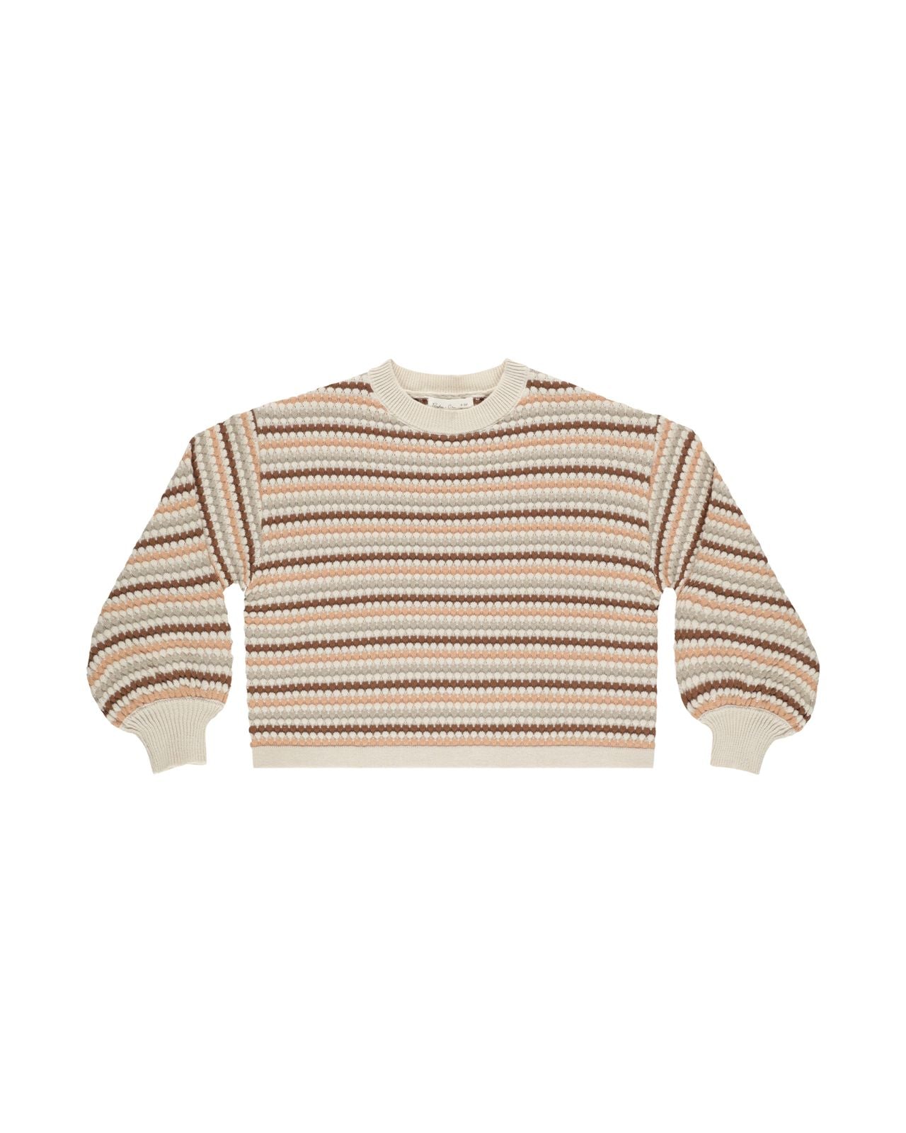 Rylee + Cru Boxy Crop Sweater Honeycomb Stripe