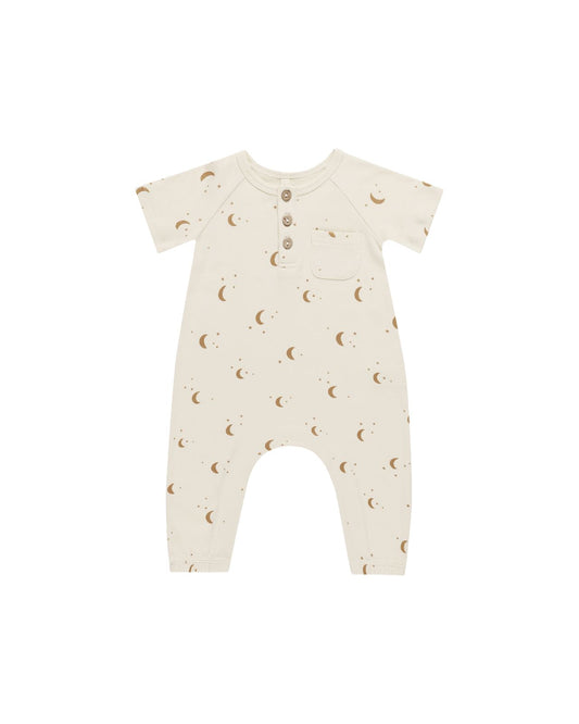 Quincy Mae Short Sleeve Jumpsuit Moons