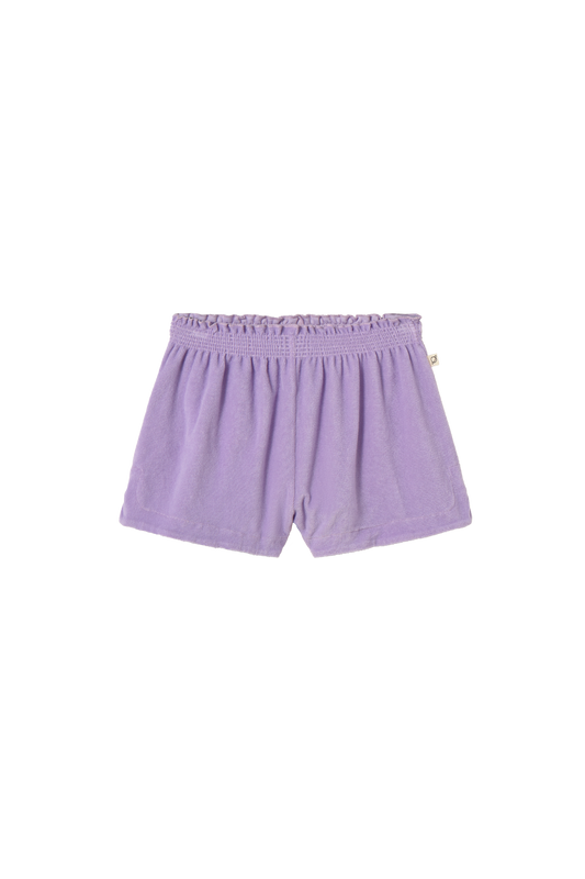 Cozmo Poppy Soft Terry Cloth Side-Slits Shorts Lavender