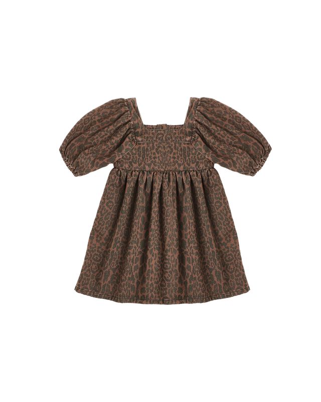 Rylee + Cru Gretta Babydoll Dress Leopard