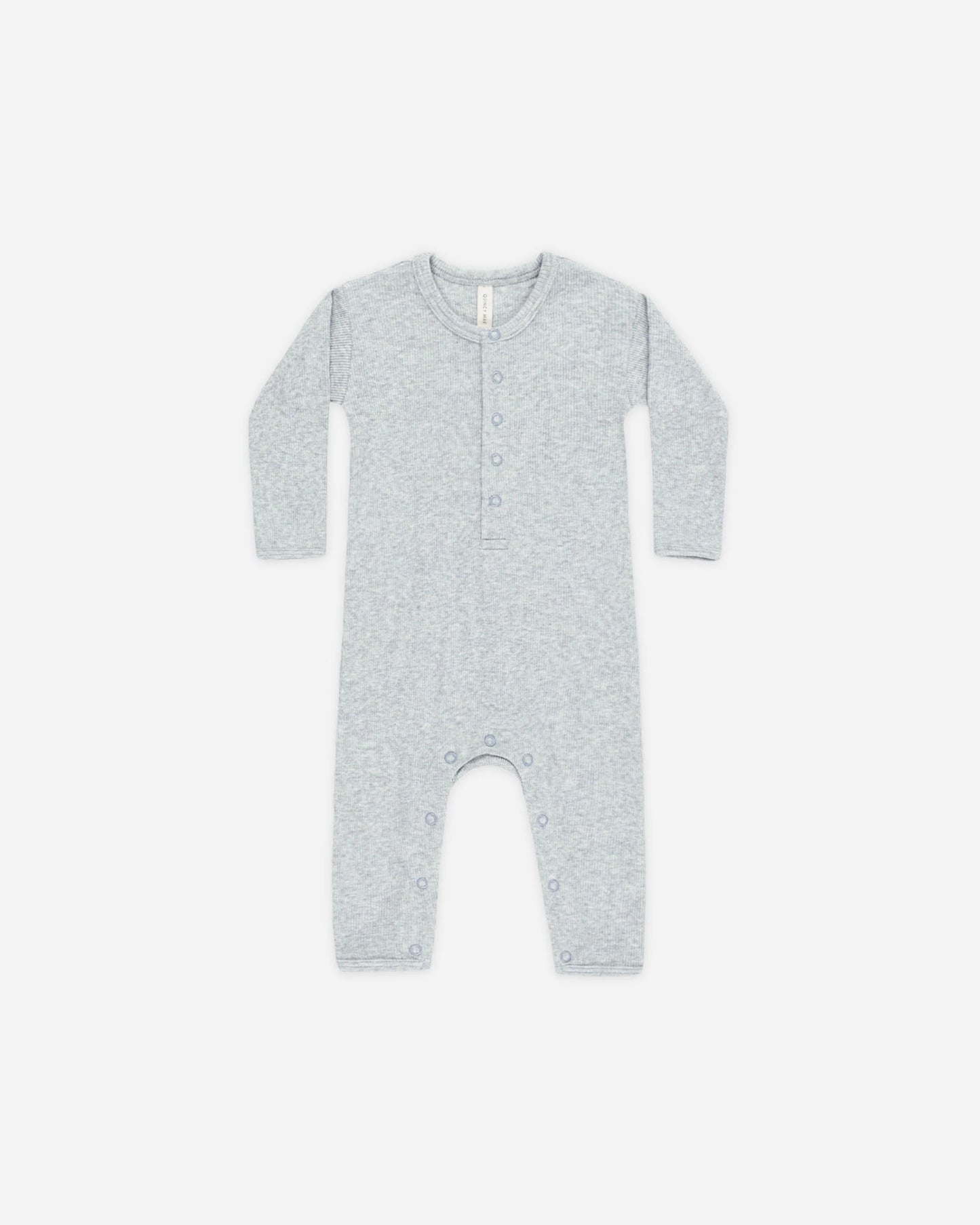 Quincy Mae Ribbed Baby Jumpsuit - Dusty Blue