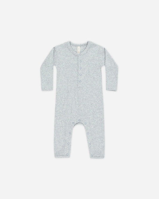 Quincy Mae Ribbed Baby Jumpsuit - Dusty Blue
