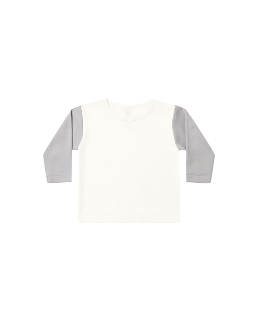Quincy Mae Long Sleeve Raglan Tee Cloud
