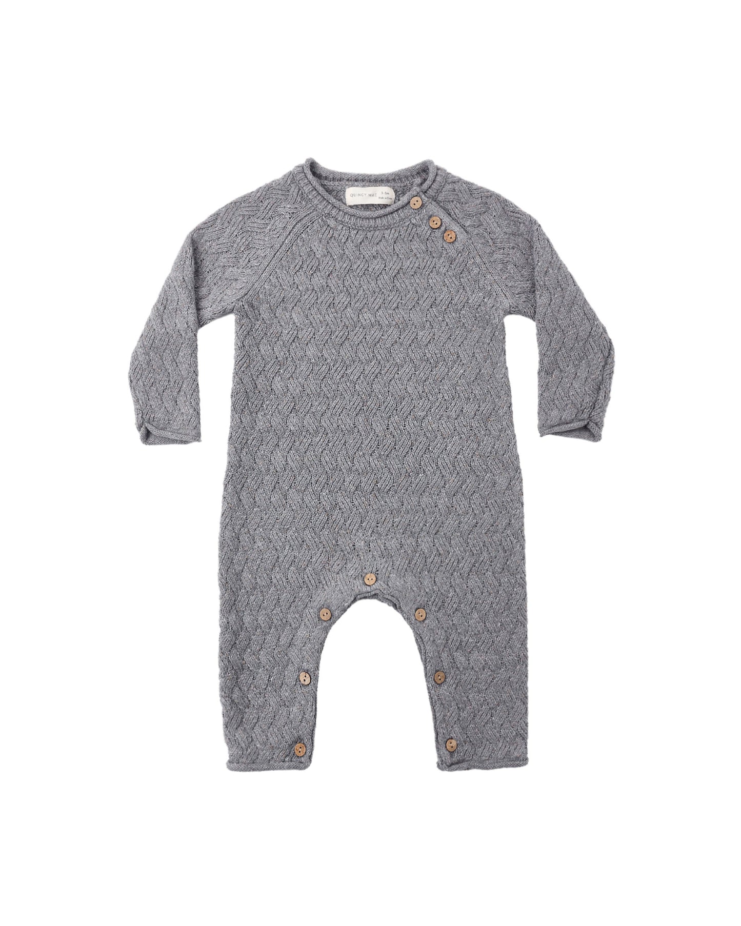 Quincy Mae Cozy Heather Knit Jumpsuit Heathered Slate