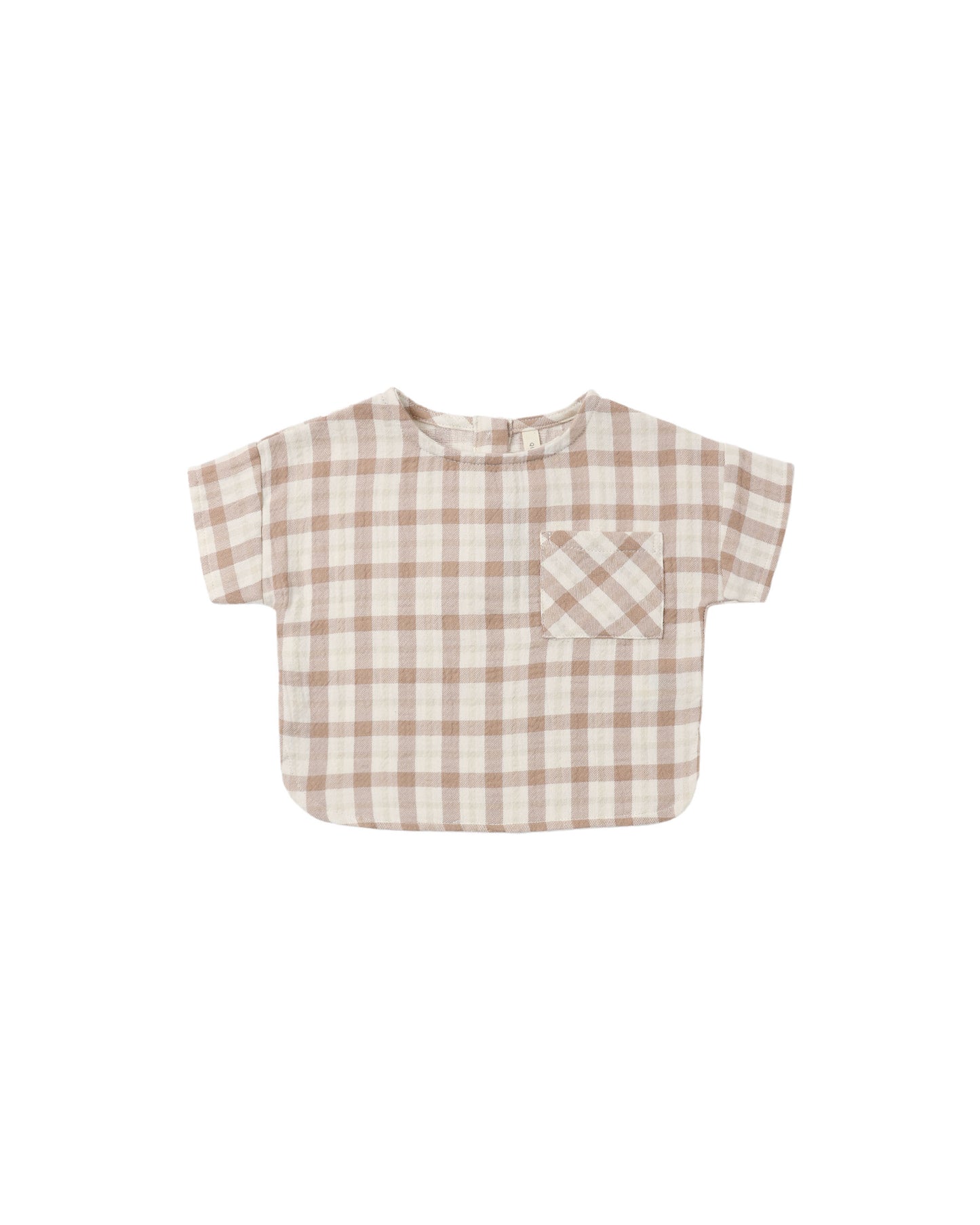 Quincy Mae Woven Boxy Top Rustic Plaid