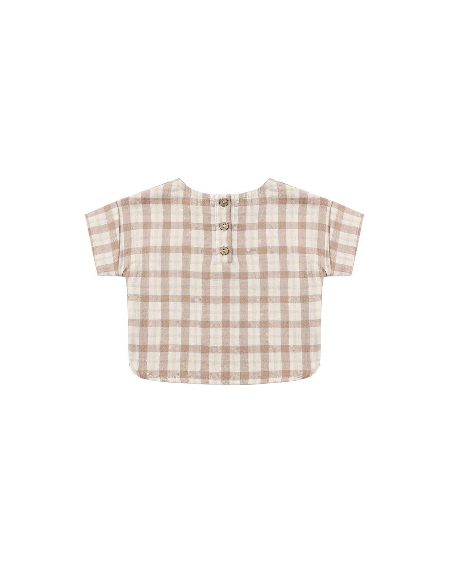 Quincy Mae Woven Boxy Top Rustic Plaid
