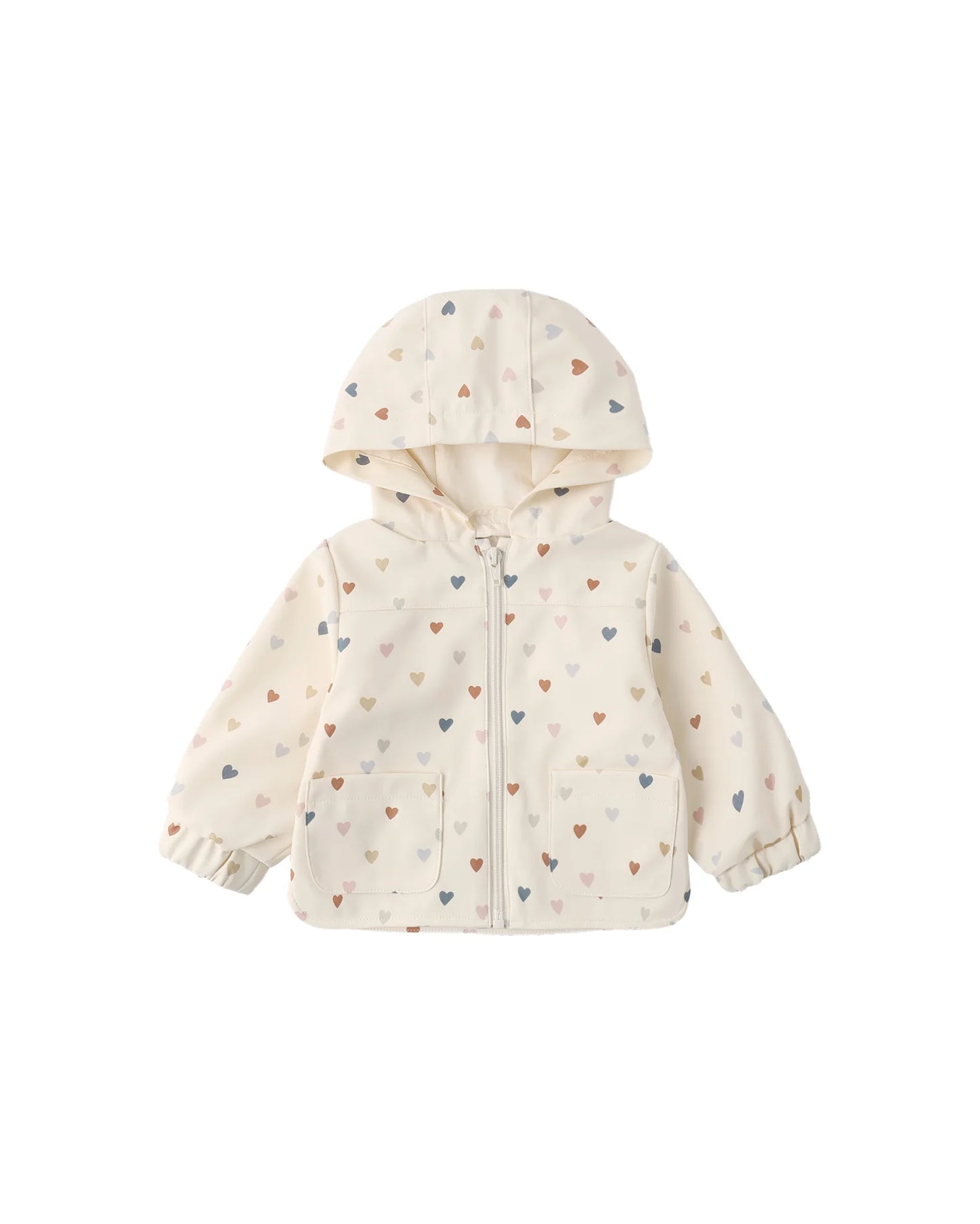 Quincy Mae Rain Coat - Confetti Heart Small