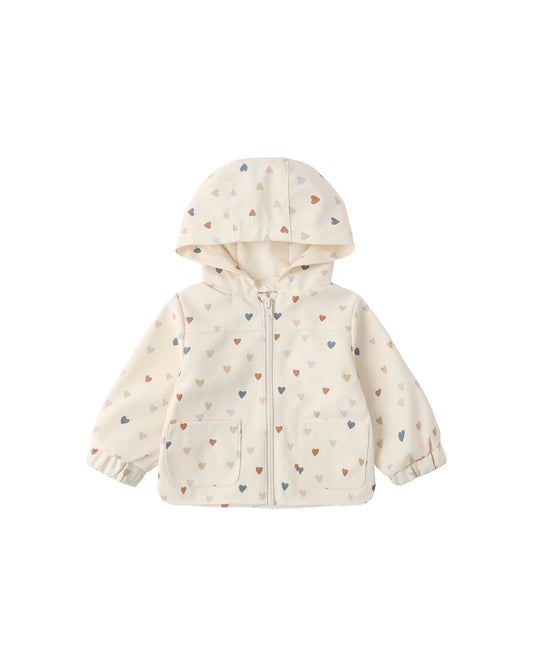 Quincy Mae Rain Coat - Confetti Heart Small