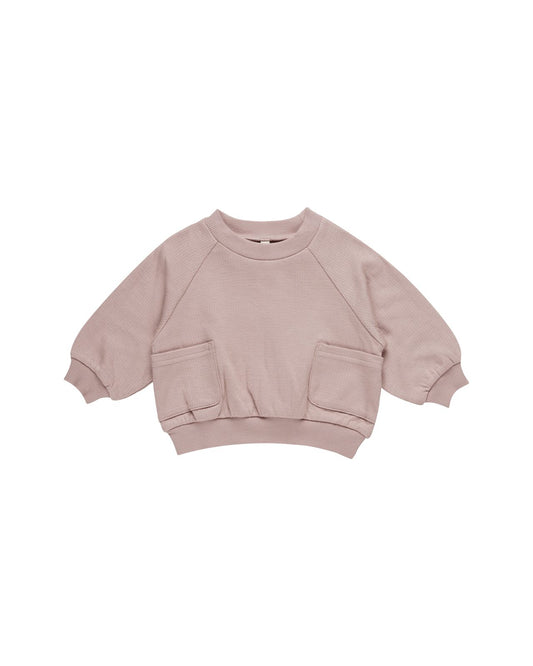 Quincy Mae Pocket Sweatshirt Mauve