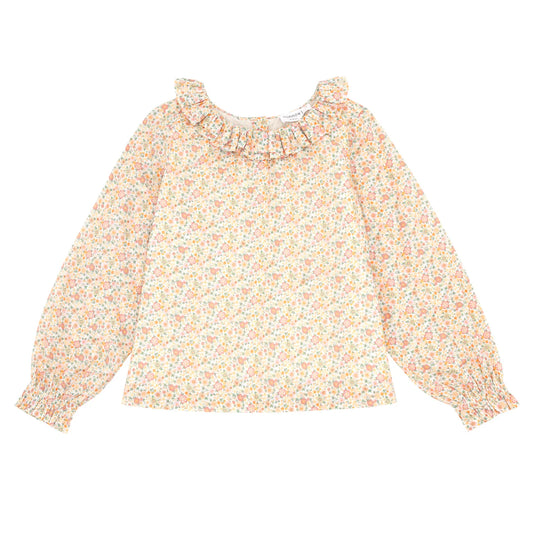 Minnow Girls Marigold Floral Long Sleeve Collared Blouse