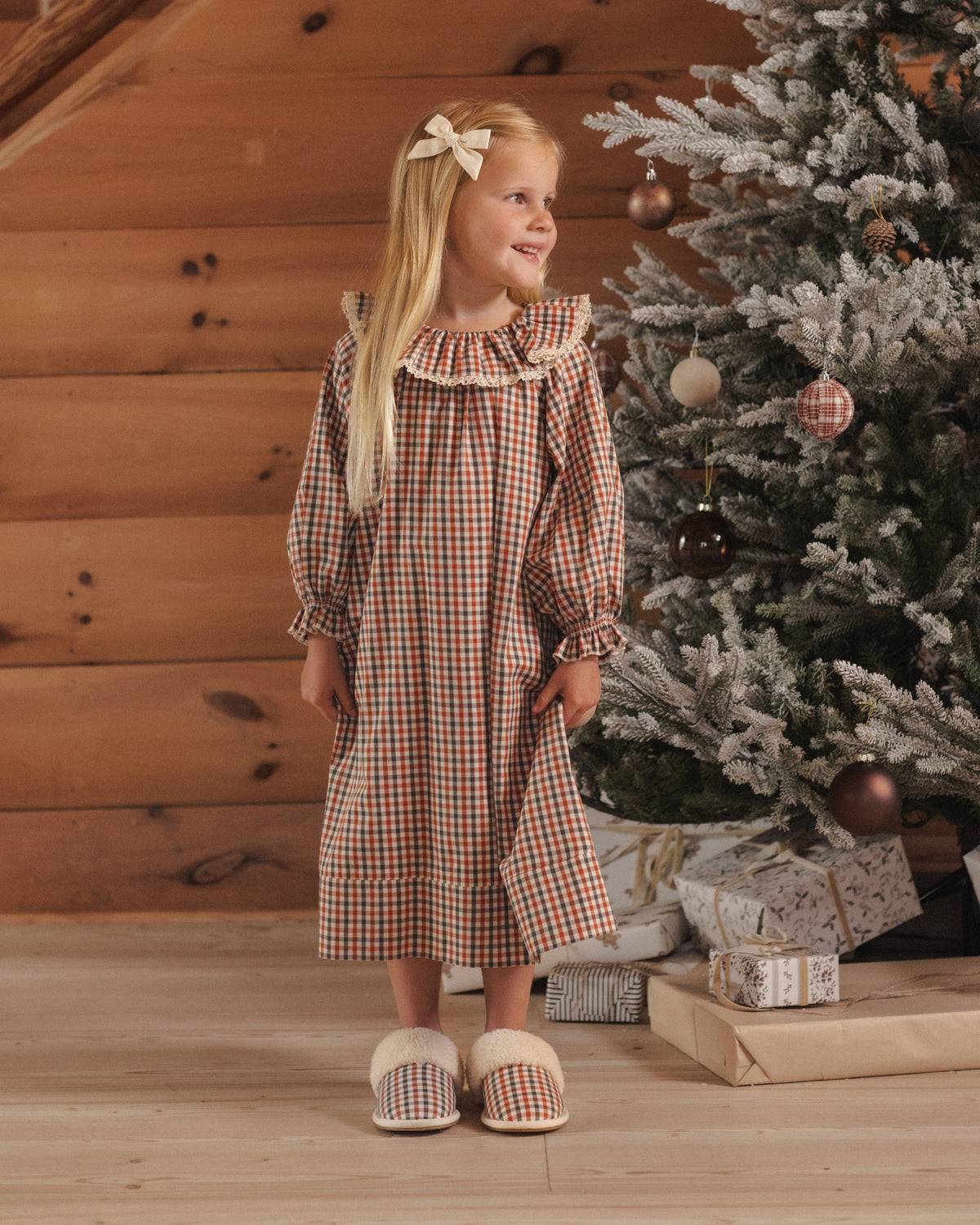 Rylee + Cru Girl's Nightgown Holiday Gingham
