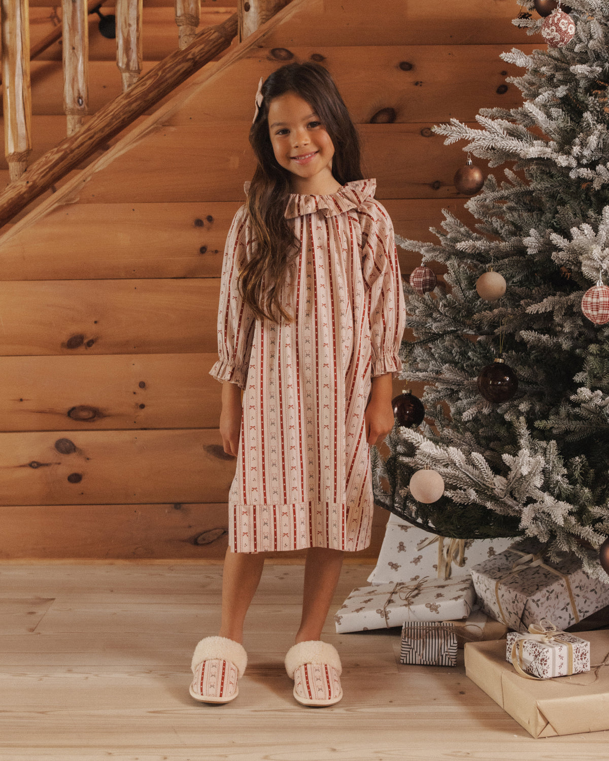 Rylee + Cru Girl's Nightgown Candy Cane Lane